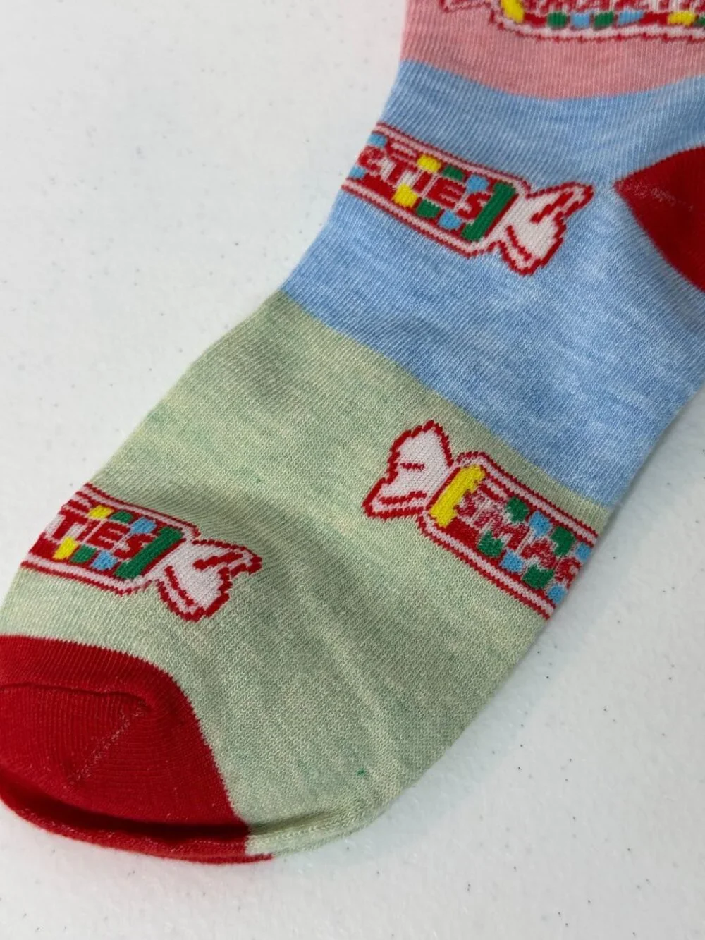 Smarties Candy Quarter Crew Socks Pastel Novelty Graphic New